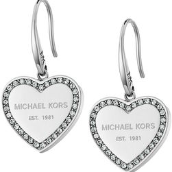 Michael Kors Heritage Heart Drop Earrings Silver/Clear