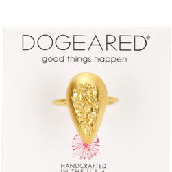 Dogeared 14K Gold Plated Sterling Silver Brilliant Teardrop Ring - Size 5 GOLD