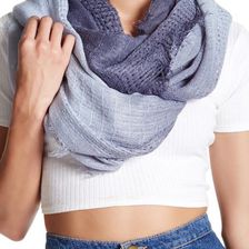 Accesorii Femei Free Press Fringed Open Weave Infinity Scarf BLUE OMBRE