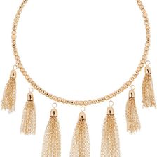 Natasha Accessories Tassel Collar Necklace GOLD