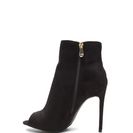 Incaltaminte Femei CheapChic Peep Show Faux Suede Stiletto Booties Black