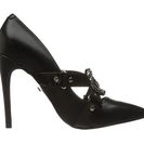 Incaltaminte Femei Just Cavalli Calf and Patent Leather Snake Pump Black
