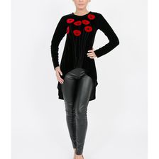 Bluza neagra Velvet Poppy Field, Amelie Suri