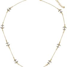 Kate Spade New York Anchors Away Pave Anchor Short Scatter Necklace Clear/Gold