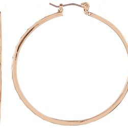 Free Press Enamel Chevron Hoop Earrings JET-GOLD