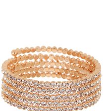 Natasha Accessories Tiny Crystal Coil Bracelet ROSE GOLD