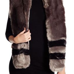 Accesorii Femei Free Press Faux Fur Scarf GREY-BLACK