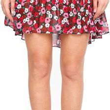 Saint Laurent Pop Anemone Skirt NOIR BLANC ROUGE