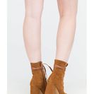 Incaltaminte Femei CheapChic Play Your Lace Faux Suede Block Heels Mocha