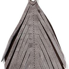 Ralph Lauren Suede-Feather Handbag Chain Grey/Black