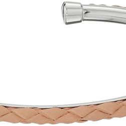 Fossil Artisan Leather Bangle Silver/Pink