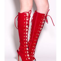 Incaltaminte Femei CheapChic Baby Got Front And Back Lace-up Boots Red