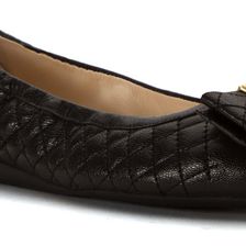 Cole Haan Tali Bow Quilted Ballet Black Quilted Leather