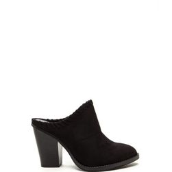 Incaltaminte Femei CheapChic Stitch It Pointy Chunky Mule Heels Black