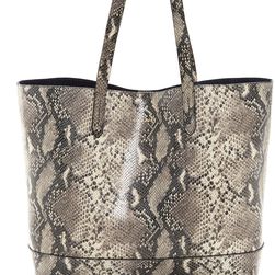 Cole Haan Palermo Faux Snake Leather Tote BLACK-IVORY