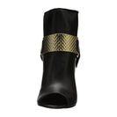 Incaltaminte Femei Just Cavalli Peep Toe Bootie with Gold Hardware Black