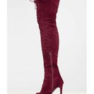 Incaltaminte Femei CheapChic Velvet Vibe Thigh-high Lace-up Boots Burgundy