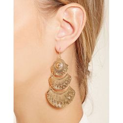 Bijuterii Femei Forever21 Geo Etched Drop Earrings Gold