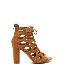 Incaltaminte Femei CheapChic Dreamy Discovery Caged Chunky Heels Whisky