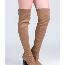 Incaltaminte Femei CheapChic Laced Into Action Over-the-knee Boots Taupe