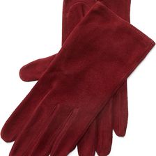 Ralph Lauren Buttoned Suede Gloves Burgundy