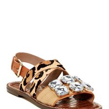 Incaltaminte Femei Sam Edelman Dorsey Genuine Cow Hair Slingback Sandal LEOPARD-NATURAL