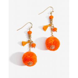 Bijuterii Femei CheapChic Pompom Drop Earring Orange