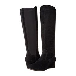 Incaltaminte Femei Rockport Total Motion 45mm Wedge Tall Boot - Wide Calf Black Kid Suede WC