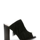 Incaltaminte Femei French Connection Black Uriah Fringed Peep Tote Mule Pumps Black
