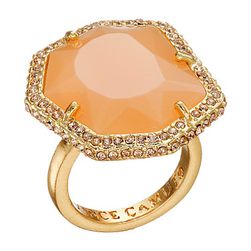 Bijuterii Femei Vince Camuto Pave Border Stone Ring Worn GoldMilky Light PeachLight Peach Pave