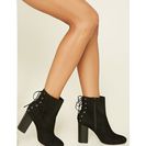 Incaltaminte Femei Forever21 Faux Suede Lace-Up Booties Black