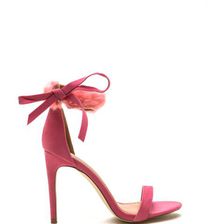 Incaltaminte Femei CheapChic Fur Collar Faux Suede Heels Pink