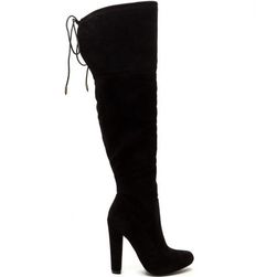 Incaltaminte Femei CheapChic Tied Down Chunky Over-the-knee Boots Black