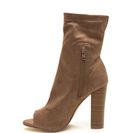 Incaltaminte Femei CheapChic Let It Be Chunky Peep-toe Booties Taupe