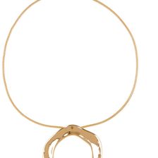Natasha Accessories Gold-Tone Uneven Circle Pendant Necklace GOLD