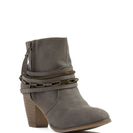 Incaltaminte Femei CheapChic Mixed Chains Faux Leather Booties Grey