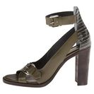 Incaltaminte Femei 10 Crosby Derek Lam Safra Army GreenBlack Mini Striped Snake Print