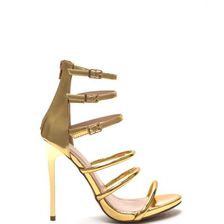 Incaltaminte Femei CheapChic Six \'n Match Caged Metallic Heels Gold