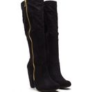 Incaltaminte Femei CheapChic Curve Appeal Faux Suede Zip-up Boots Black