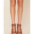 Incaltaminte Femei Forever21 Cutout Lace-Up Block Heels Tan