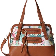 Gabriella Rocha Karla Tropical Floral Satchel Cognac/Ivory Floral
