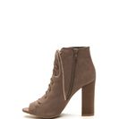 Incaltaminte Femei CheapChic Fashion Authority Lace-up Booties Taupe