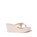 Incaltaminte Femei GUESS Selbee Wedge Flip-Flops blush