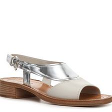 Incaltaminte Femei Gucci Leather Metallic Sandal WhiteSilver