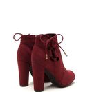 Incaltaminte Femei CheapChic Head To Toe Lace-up Chunky Booties Burgundy