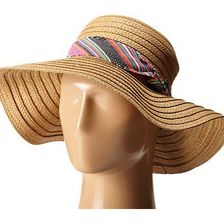 Accesorii Femei Steve Madden Floppy Hat with Freyed Fabric Band Multi