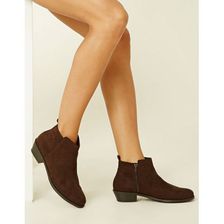 Incaltaminte Femei Forever21 Faux Suede Ankle Boots Chocolate