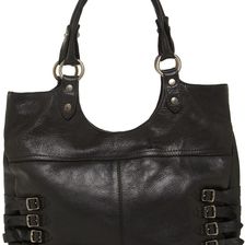 Frye Selena Belted Leather Shoulder Bag BLACK