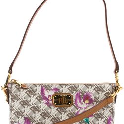 Ralph Lauren Dobson Pam Mini Shoulder Bag Natural/Orchid Print