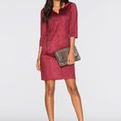 Rochie imitaţie de piele întoarsă 